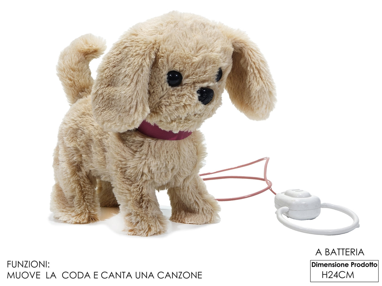 Cane filoguidato a batteria con movimento e suono