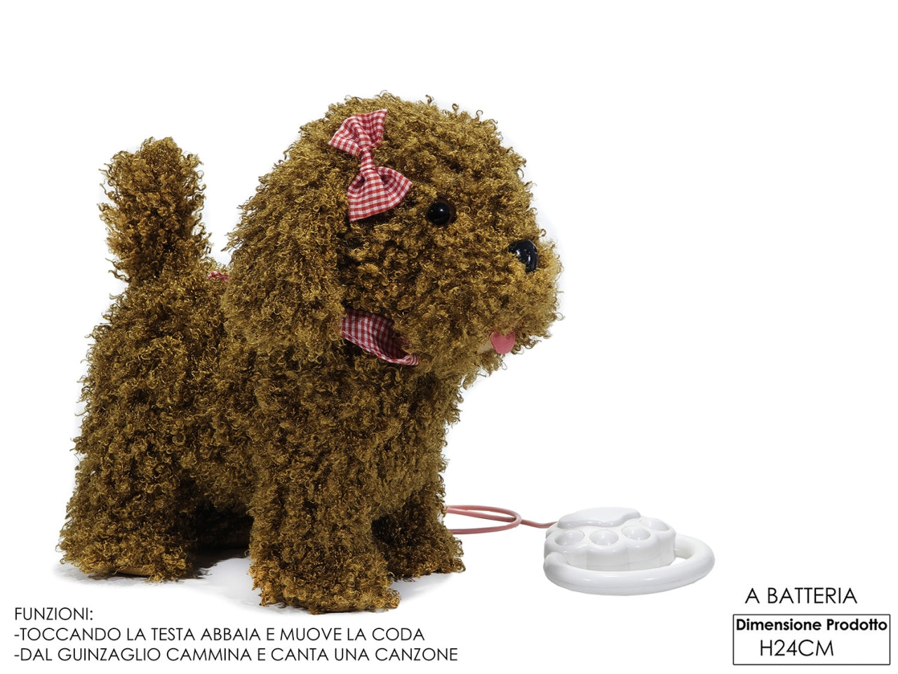 Cane filoguidato a batteria con movimento e suono