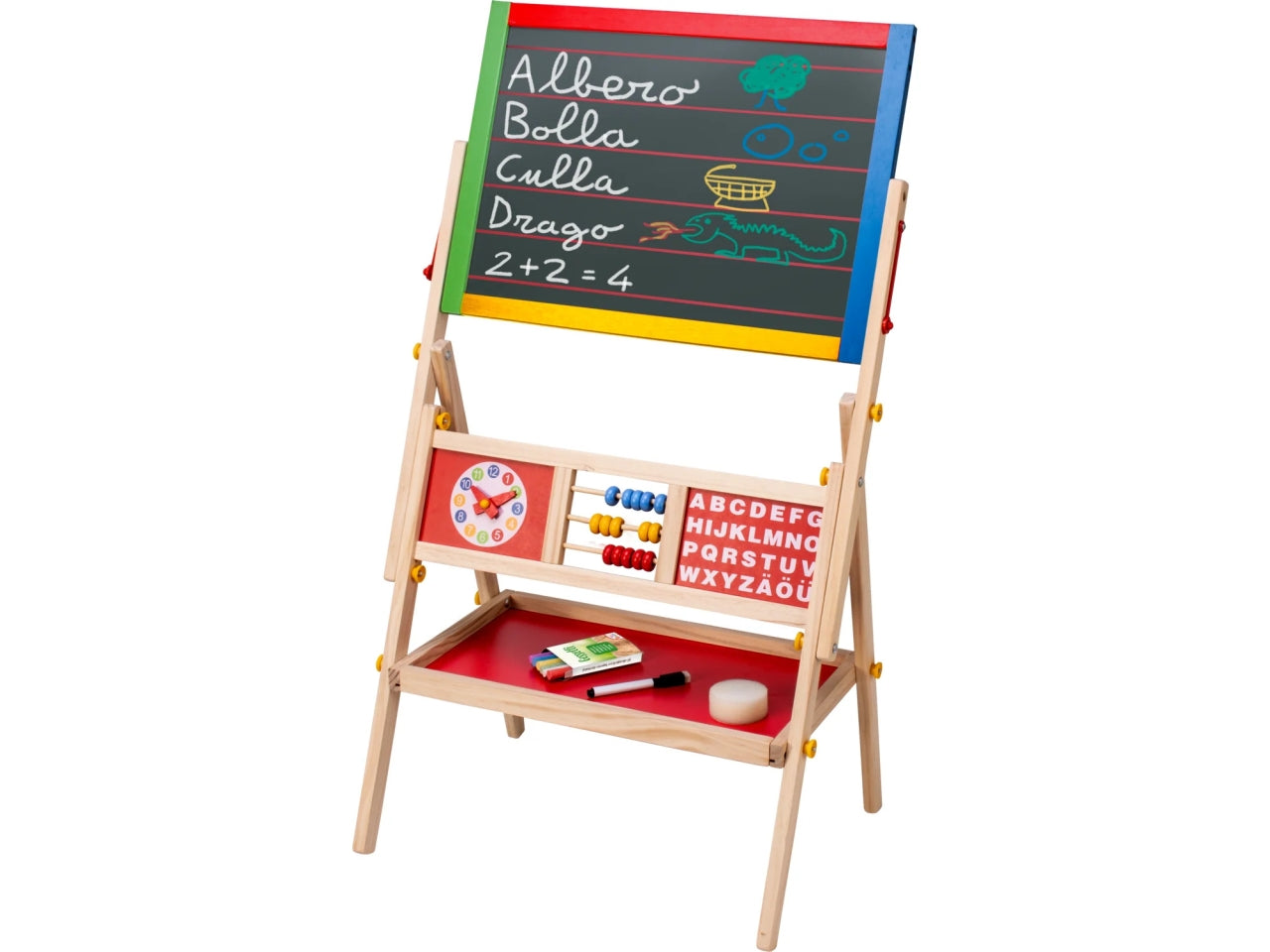 Lavagna 2in1 con accessori 36x48xh87cm