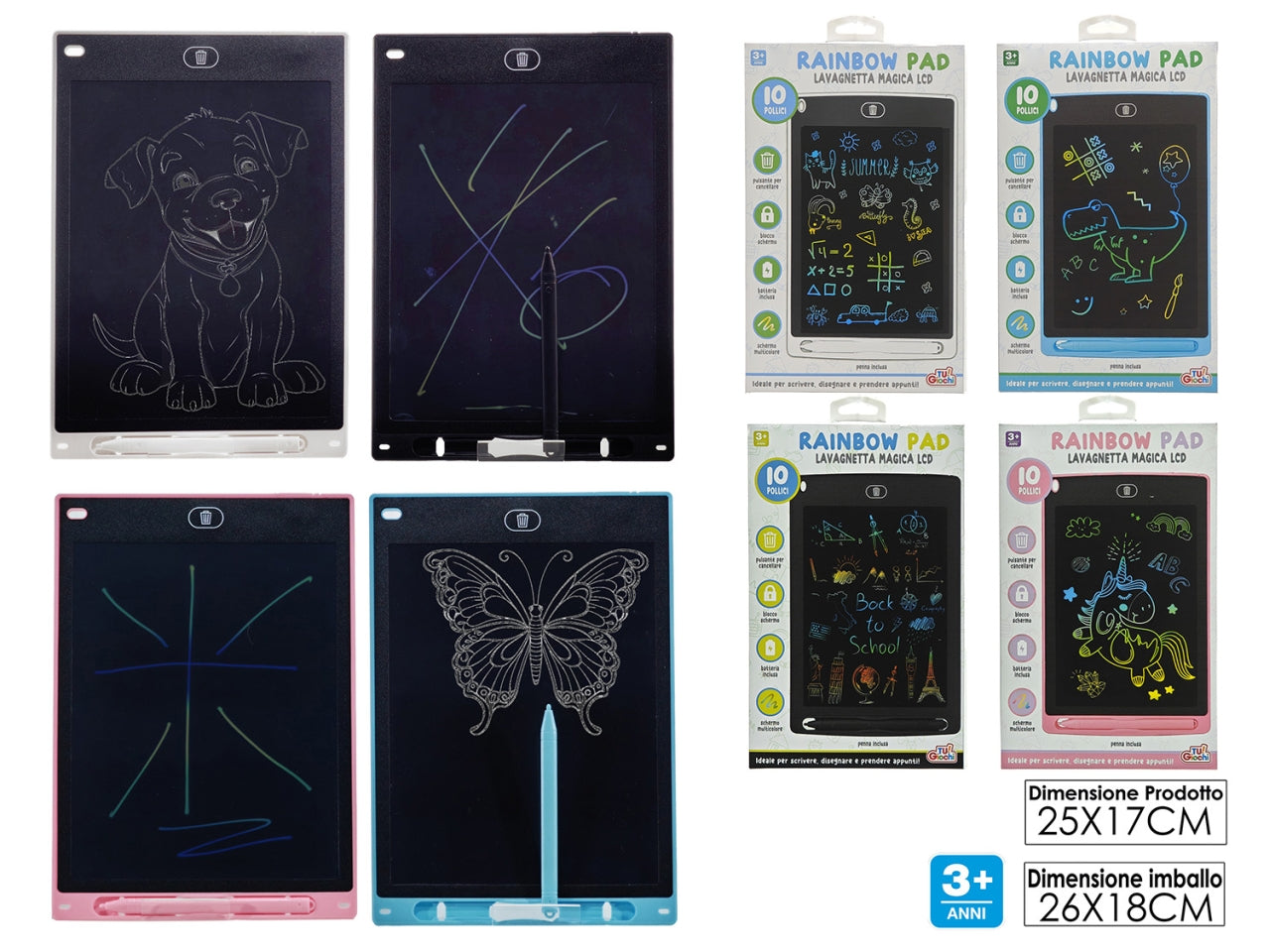 Pad multicolor 10 pollici 25x17cm