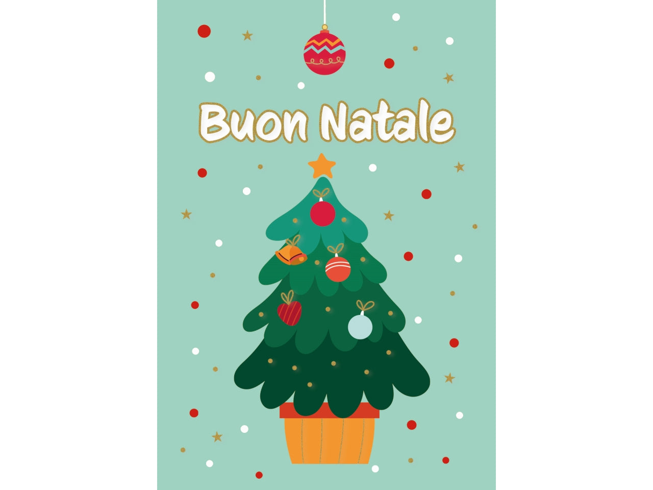 Biglietto buon natale con albero