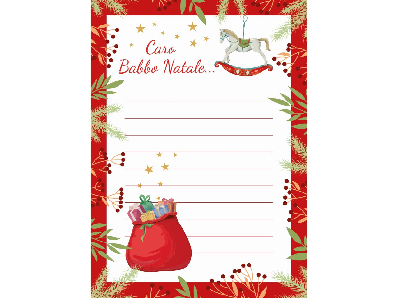 Letterine babbo natale in confezione da 24 pezzi assortite