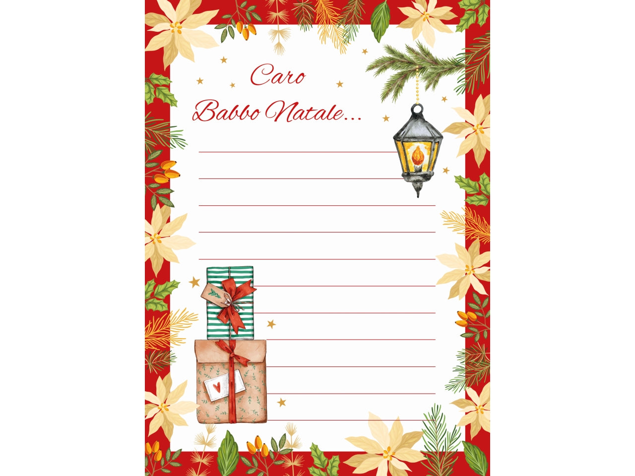 Letterine babbo natale in confezione da 24 pezzi assortite