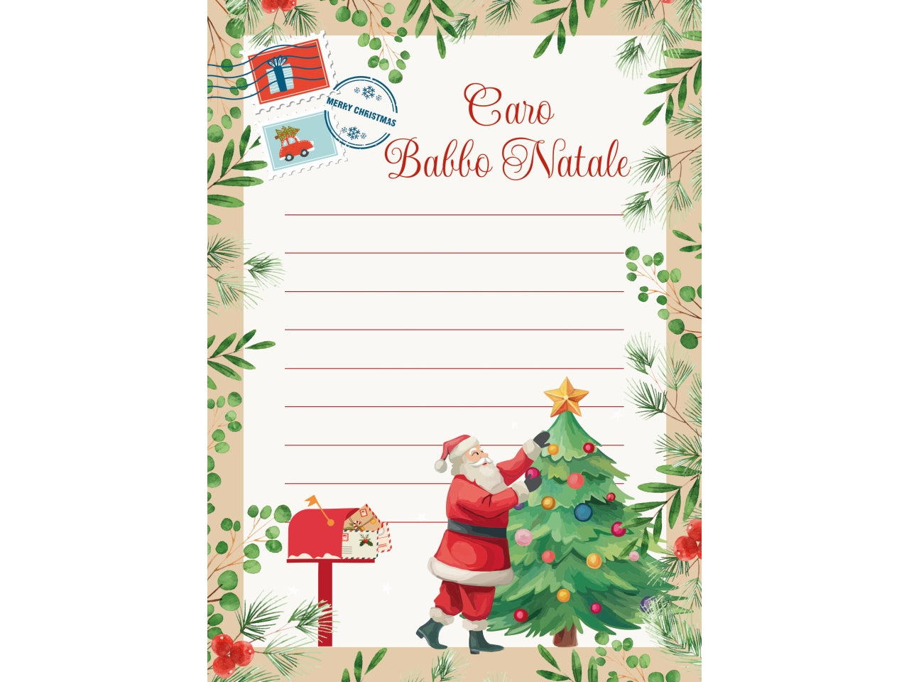 Letterine babbo natale in confezione da 24 pezzi assortite