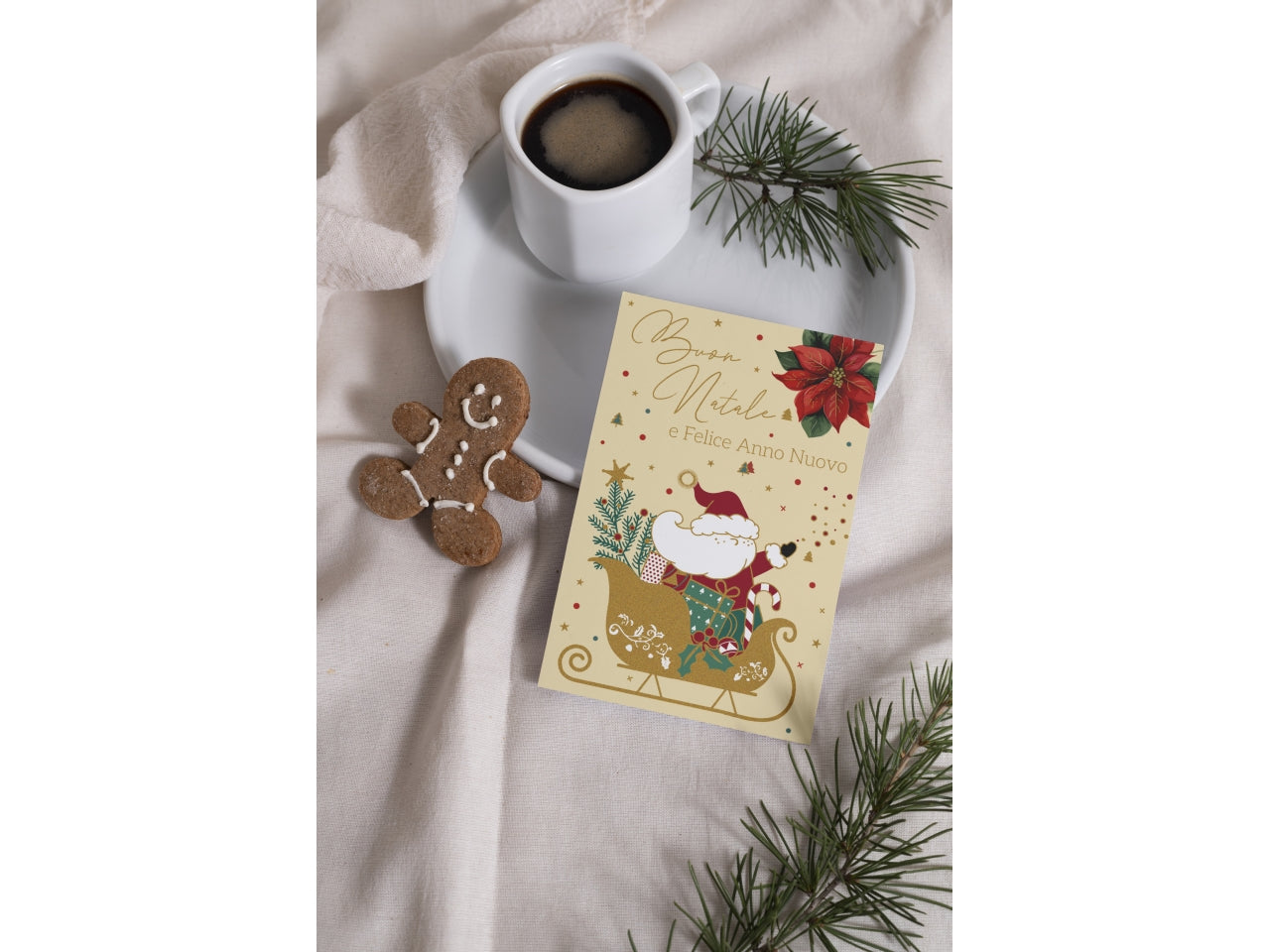 Biglietti buon natale 9x14cm in confezione da 6 pezzi fantasie assortite