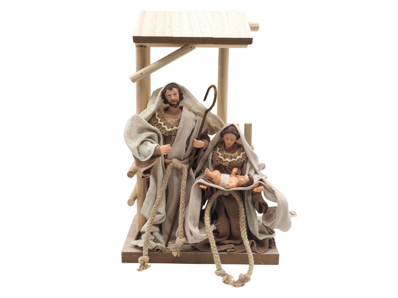 NativitÃ  con vestiti in stoffa 20x12xh.32cm