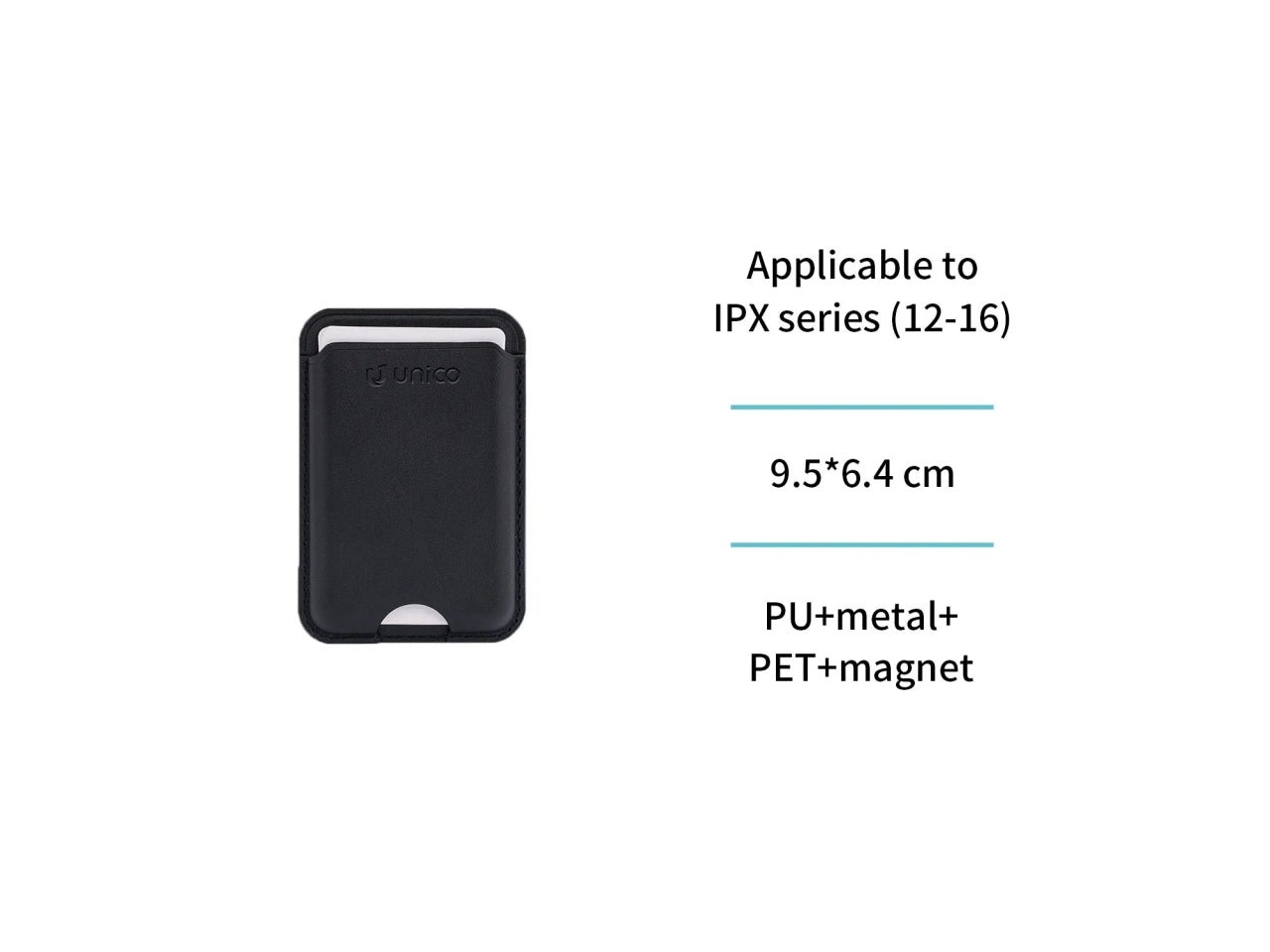 Portaschede magnetico per telefono nero