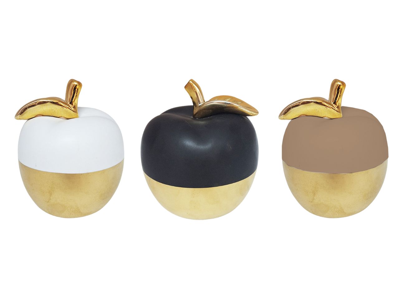 Mela decorativa in ceramica 16x16x16cm in 3 colori