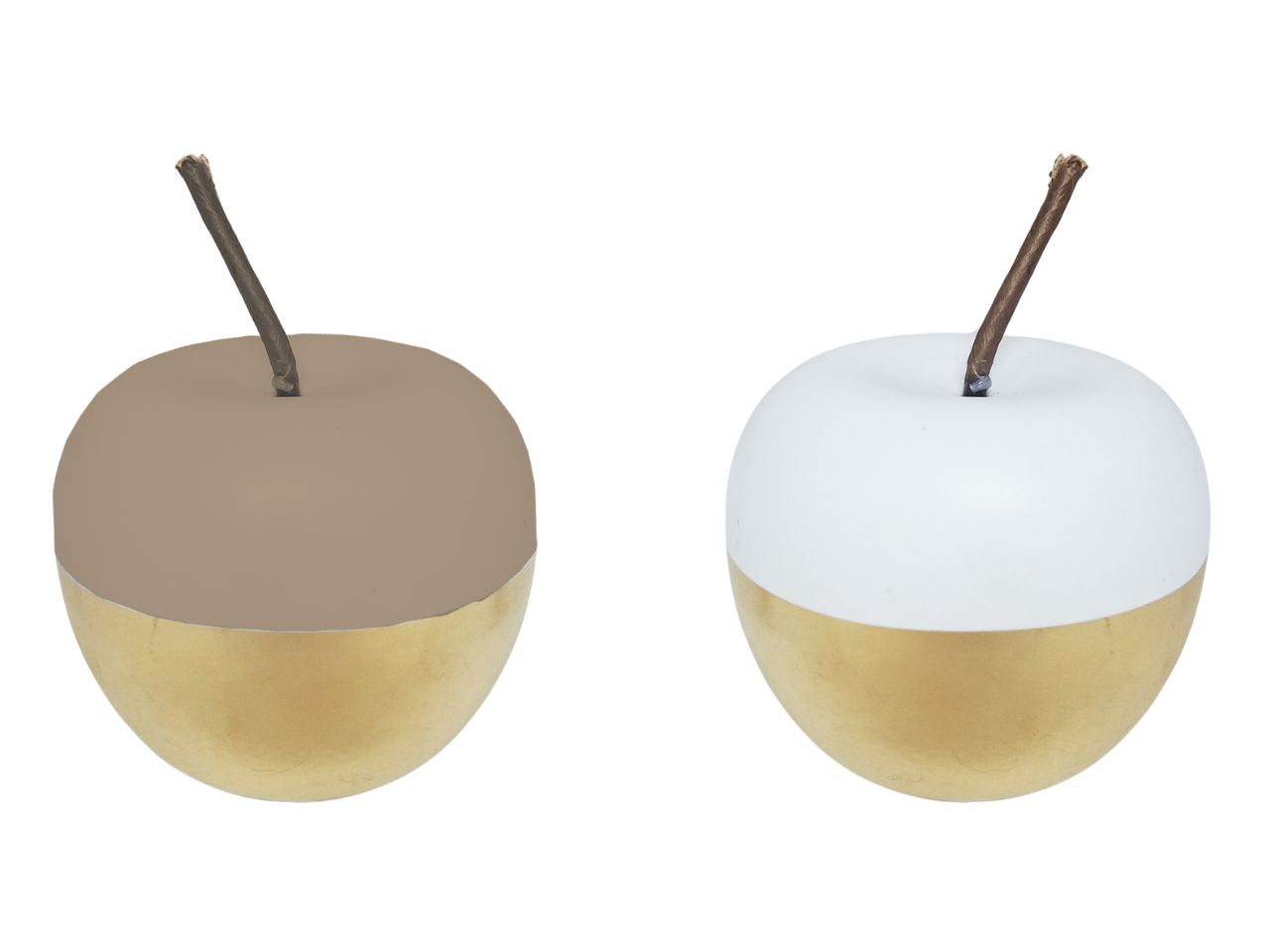 Mela decorativa in ceramica 7,5x8.5x8,5cm in 2 colori