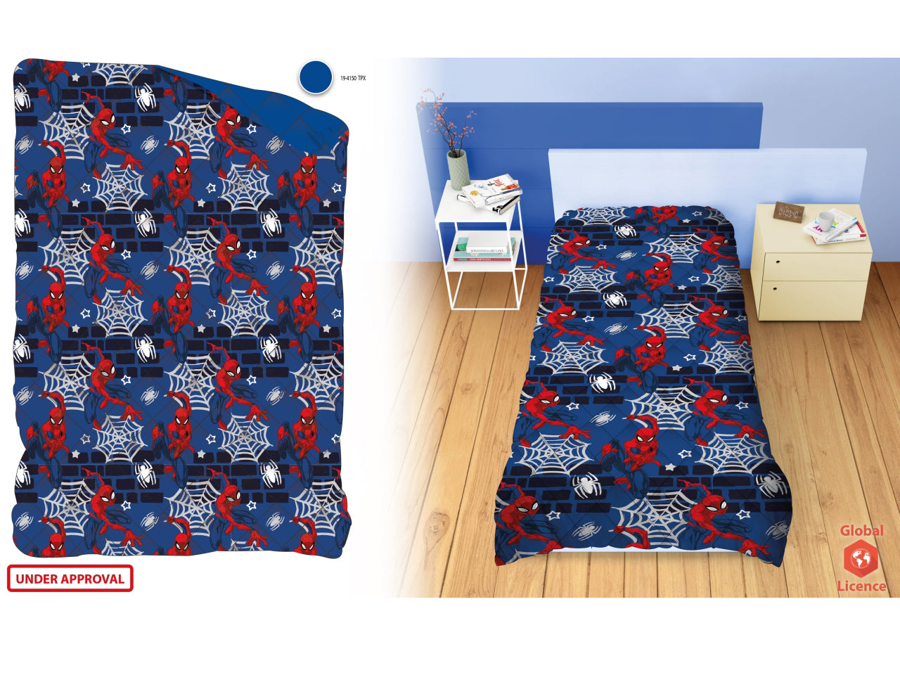 Trapunta singola spiderman blu 170x260cm pvc bag vacum