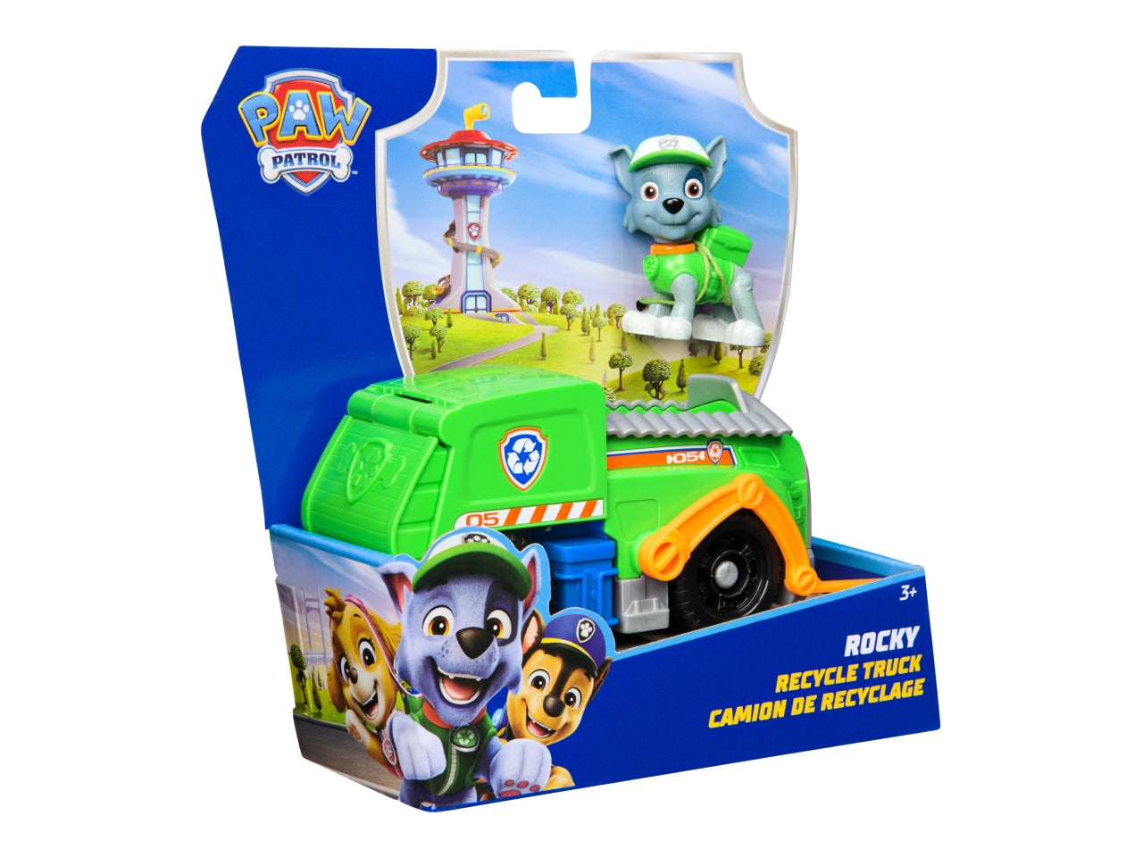 Paw patrol veicolo base rocky con personaggio