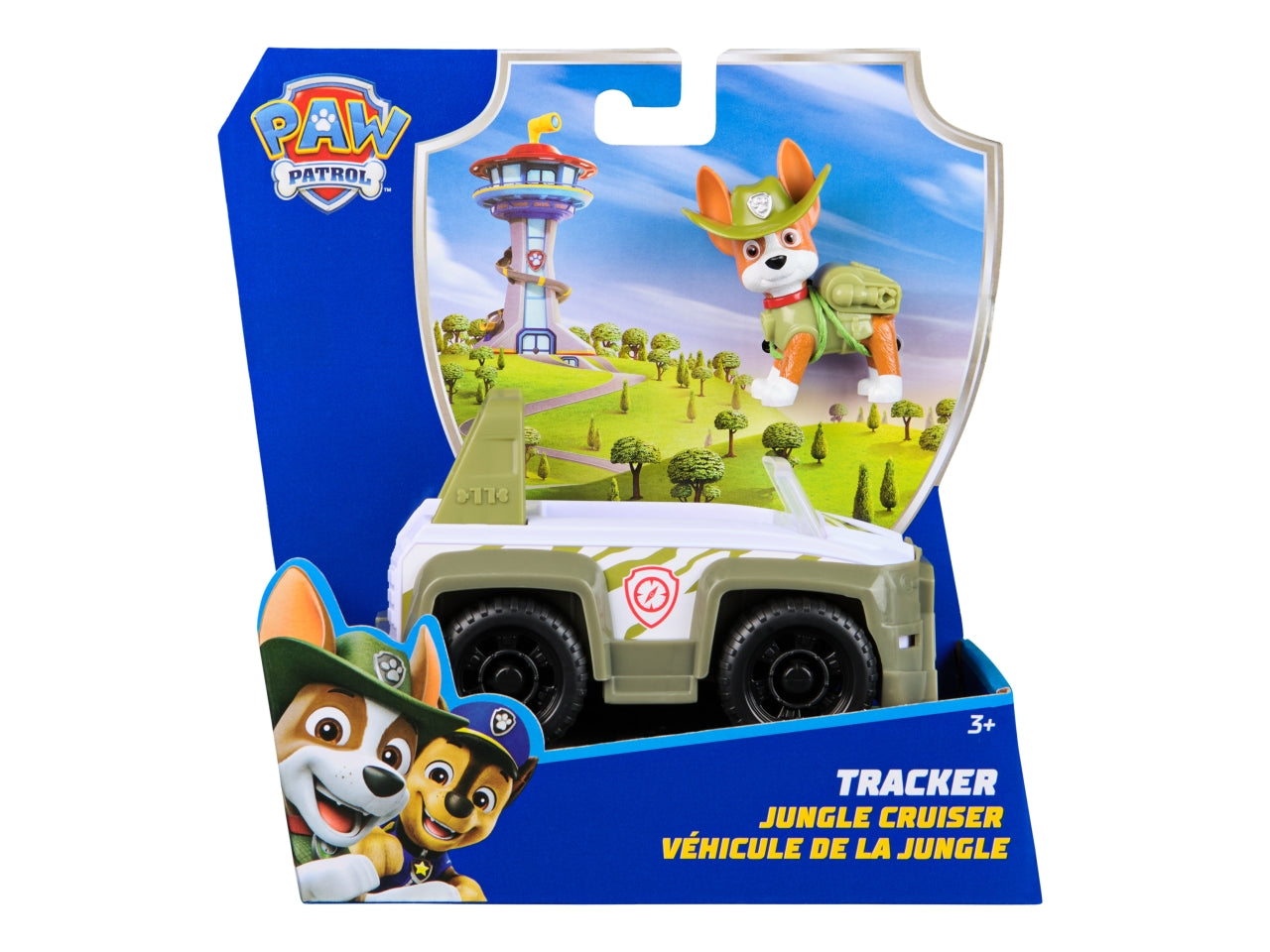 Paw patrol veicolo base tracker con personaggio