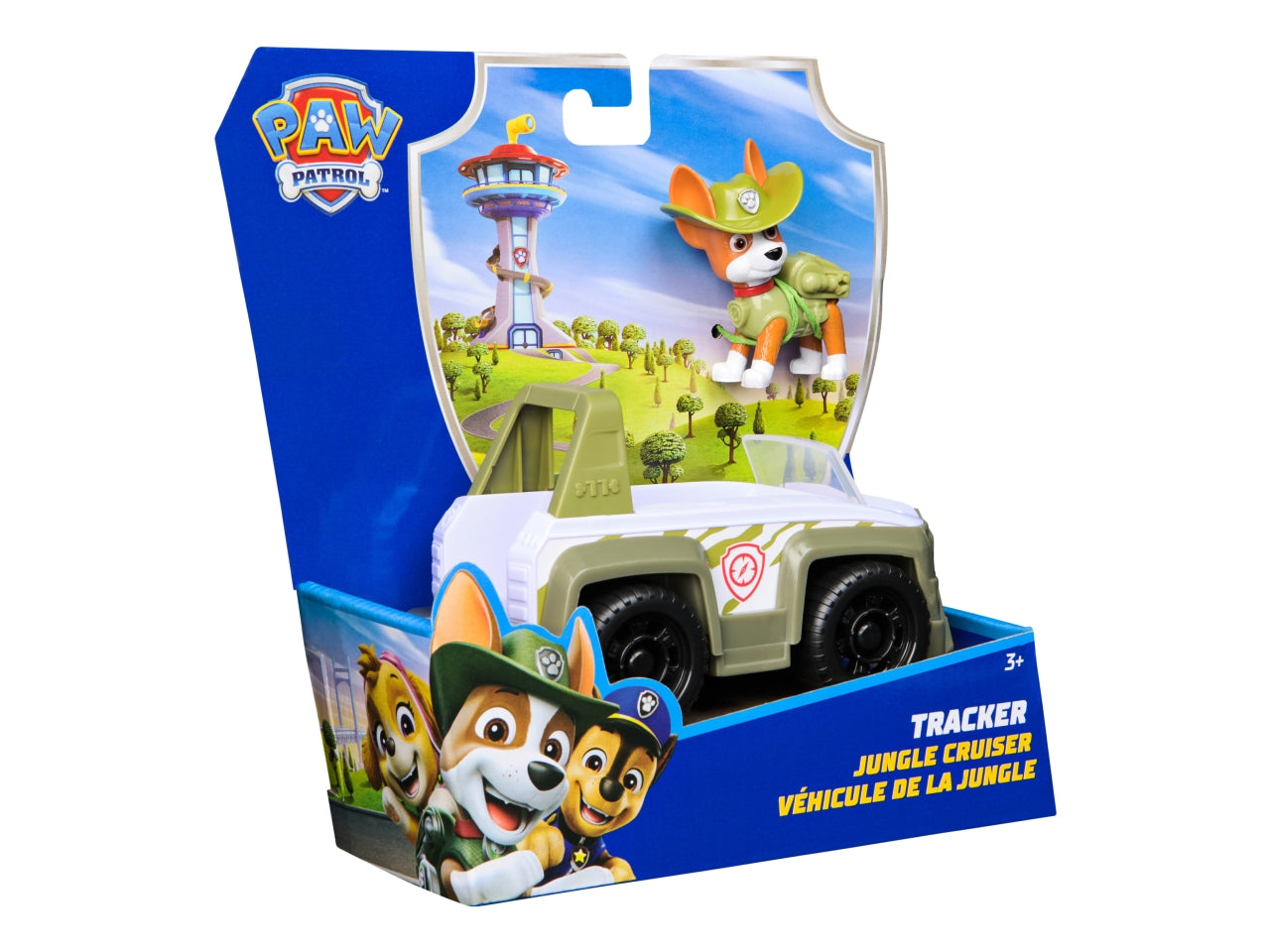 Paw patrol veicolo base tracker con personaggio