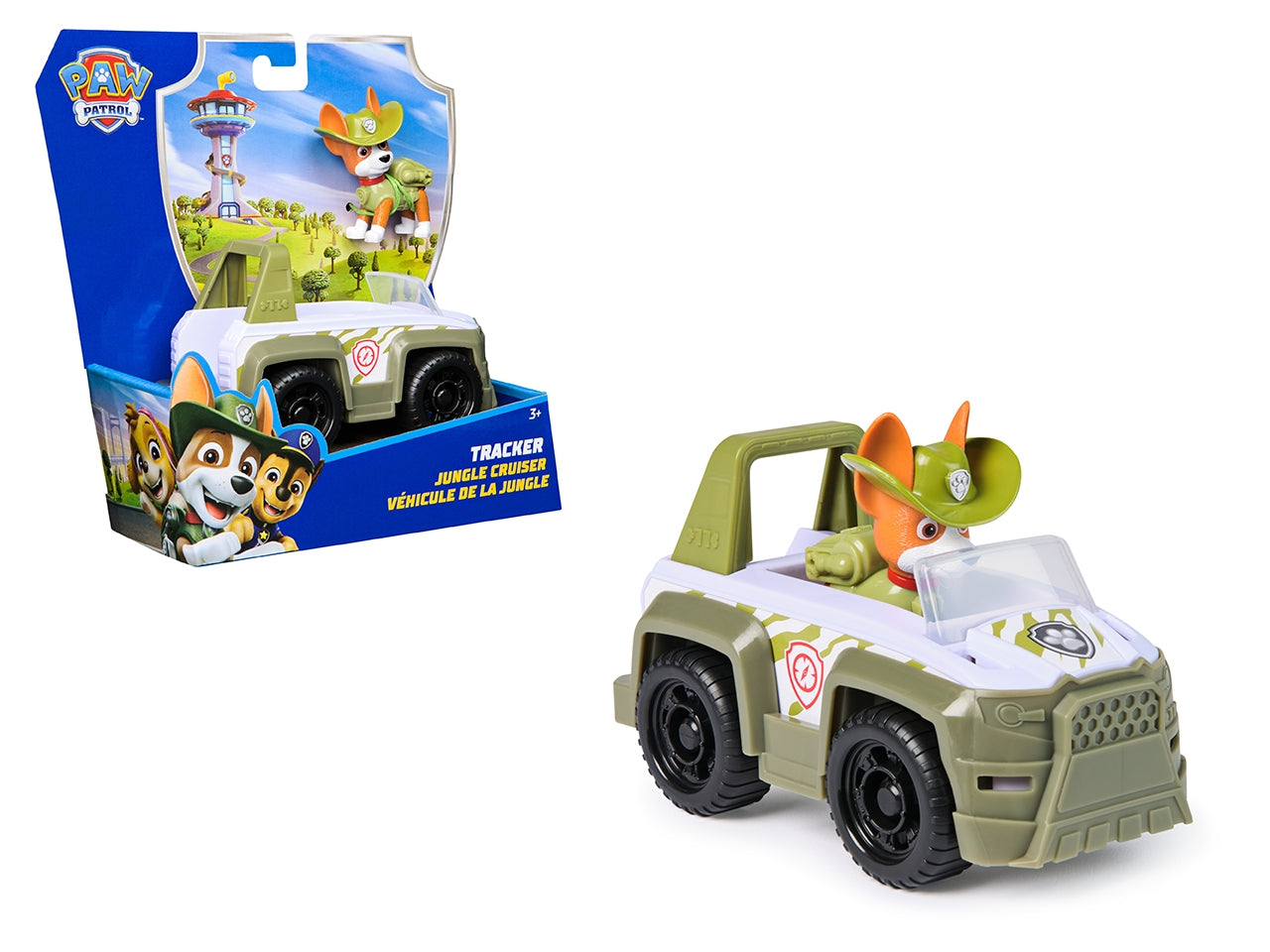 Paw patrol veicolo base tracker con personaggio