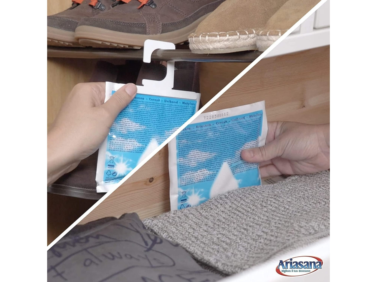 Ariasana sacchetti profumati assorbiumiditÃ  profumazione relax lavanda confezione da 2 sacchetti