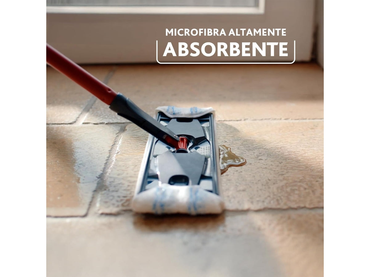 Vileda H2pro Flat Mop lavapavimenti a piastra piatta, doppio scomparto per l' acqua pulita e sporca
