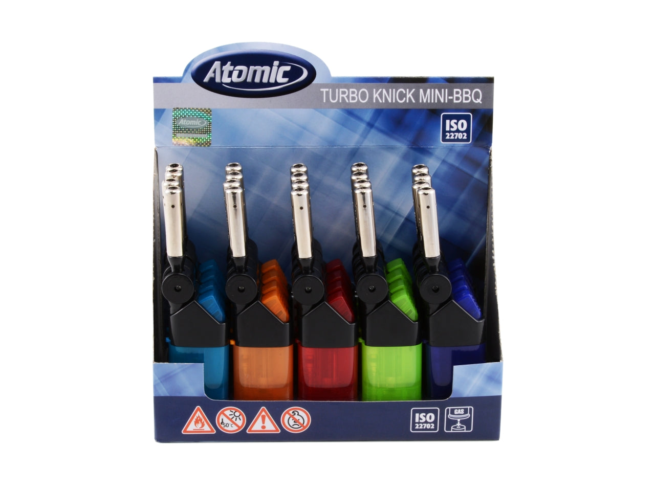 Accendigas Atomic Mini BBQ Lighter Knick Turbo Flame ricaricabile Semi-Transparent assortito