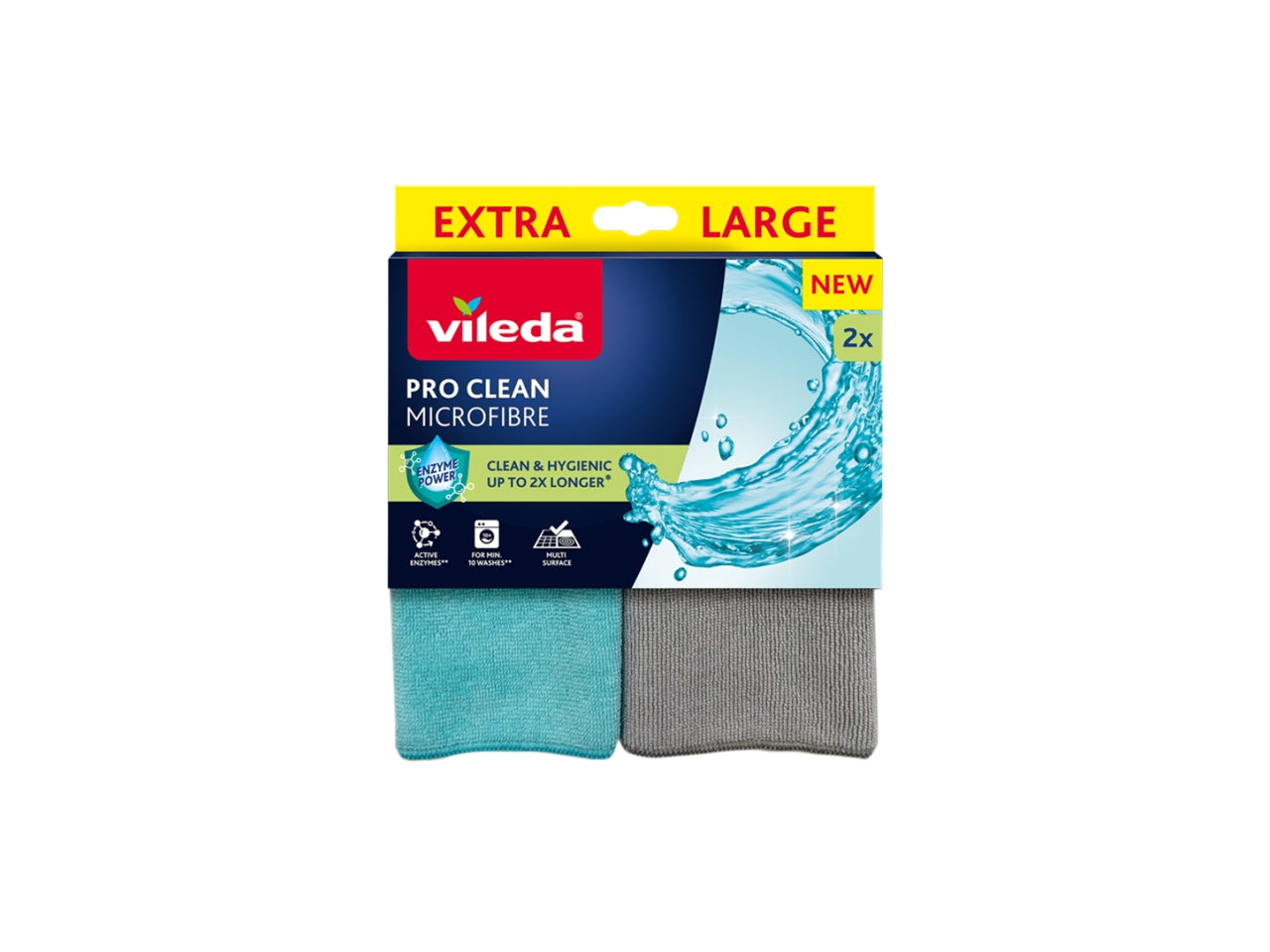 Vileda pro clean panno microfibra 2 pezzi