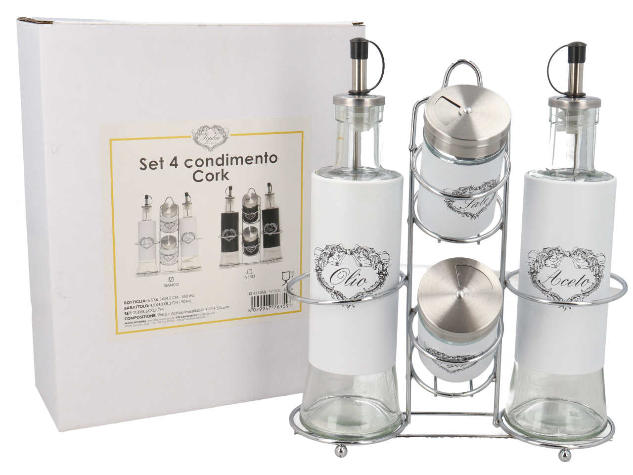 Set menage linea Cork composto da 4 pezzi