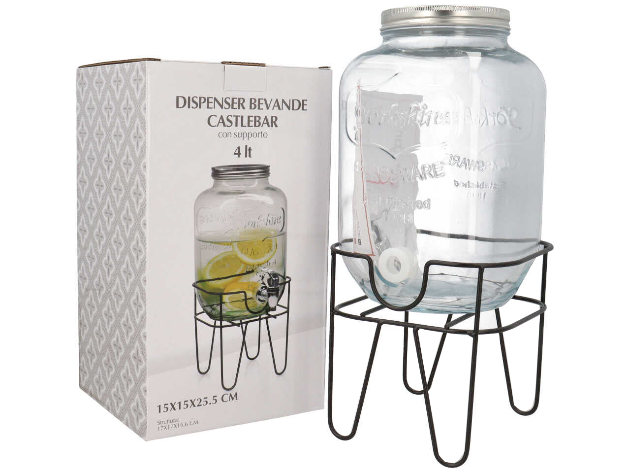 Dispenser bevande  linea Castlebar 4 lt con supporto