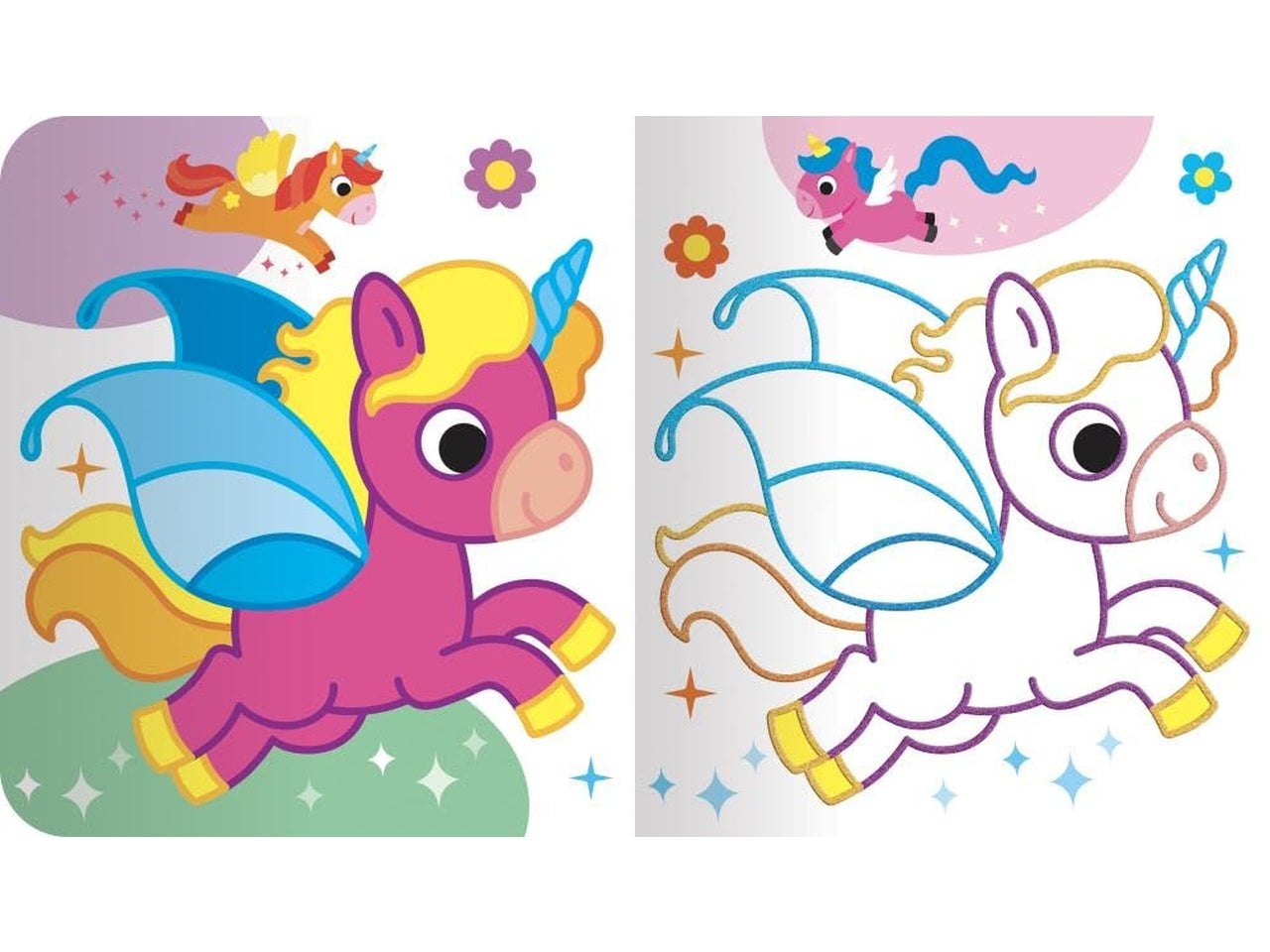 Colora gli unicorni scintillanti