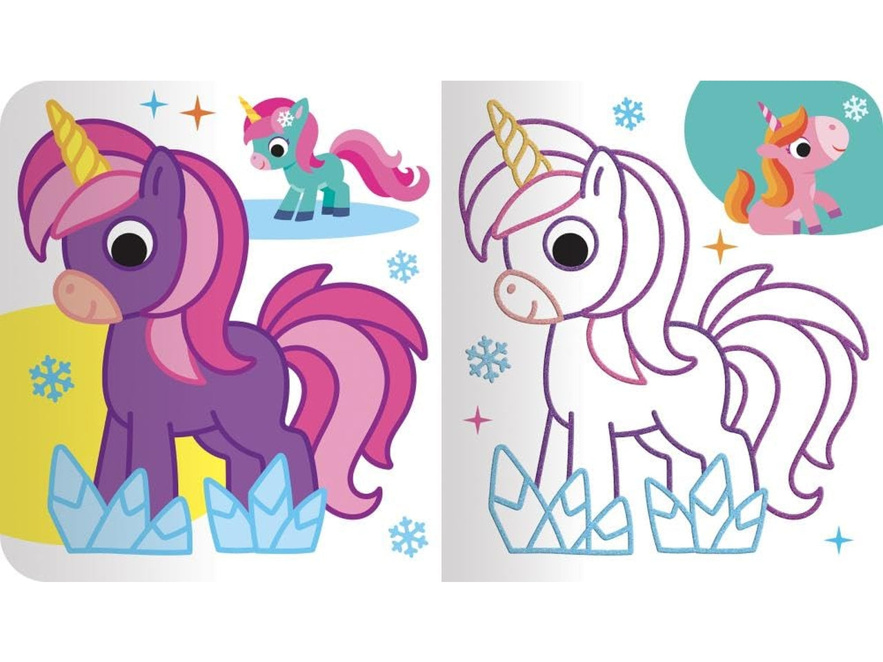 Colora gli unicorni scintillanti