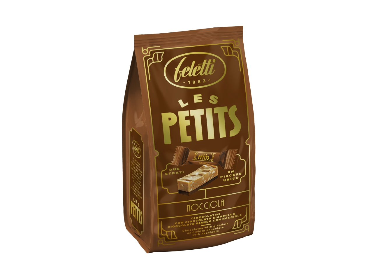 Feletti le petite, cioccolato gianduia e cioccolato bianco con granella di nocciole 120gr