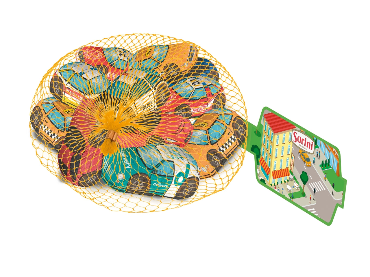 Sorini retina macchinine di cioccolato al latte ripieni di crema al latte 70gr