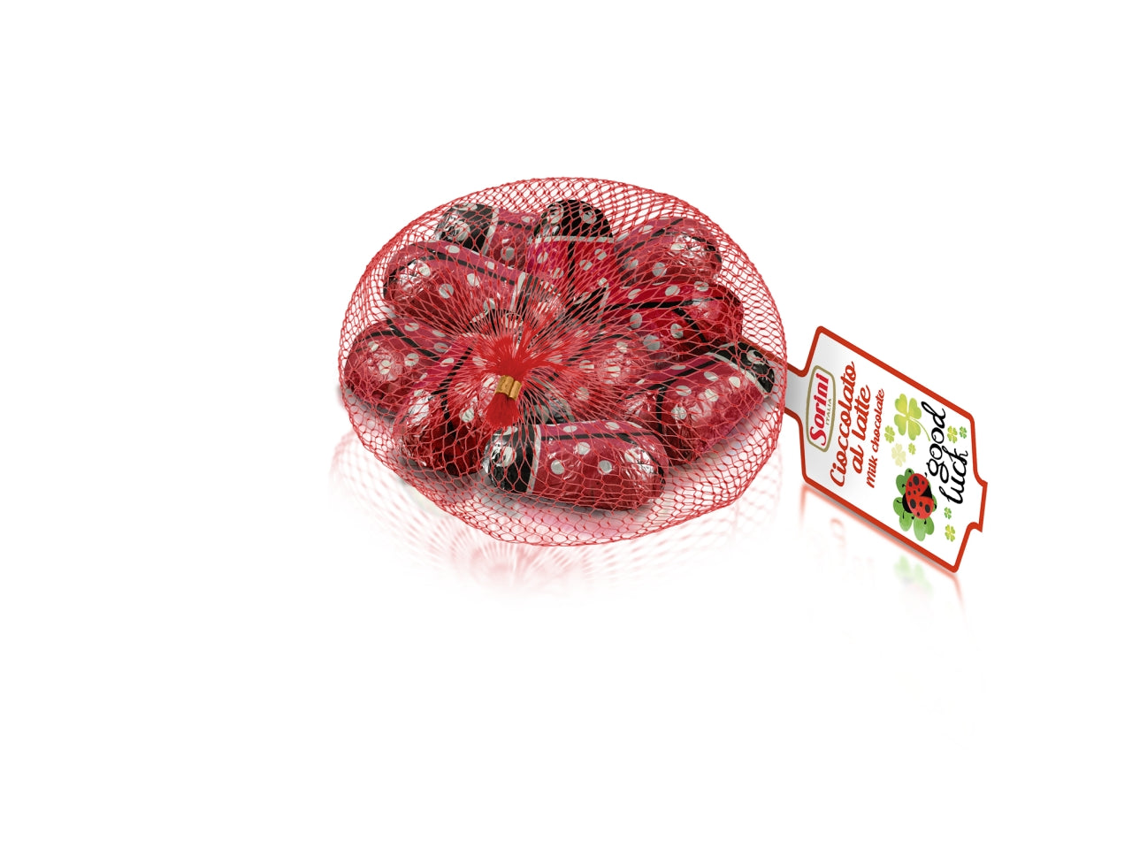 Sorini retina coccinelle di cioccolato al latte ripieni di crema al latte 70gr
