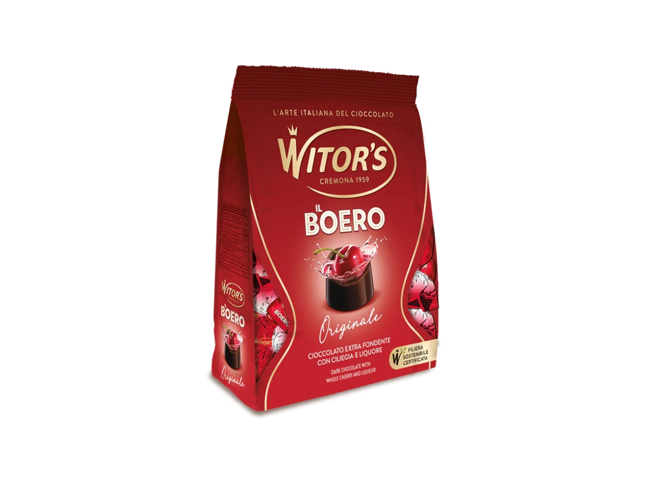 Witor's il boero, pralina fondente con ripieno di liquore e ciliegia 350gr
