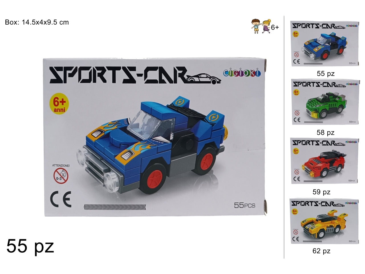 Costruzioni auto sportive colori assortiti