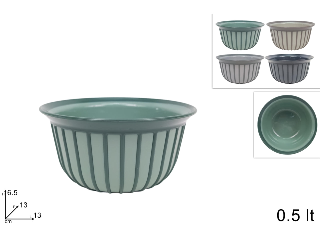 Coppetta plastica 500ml colori assortiti