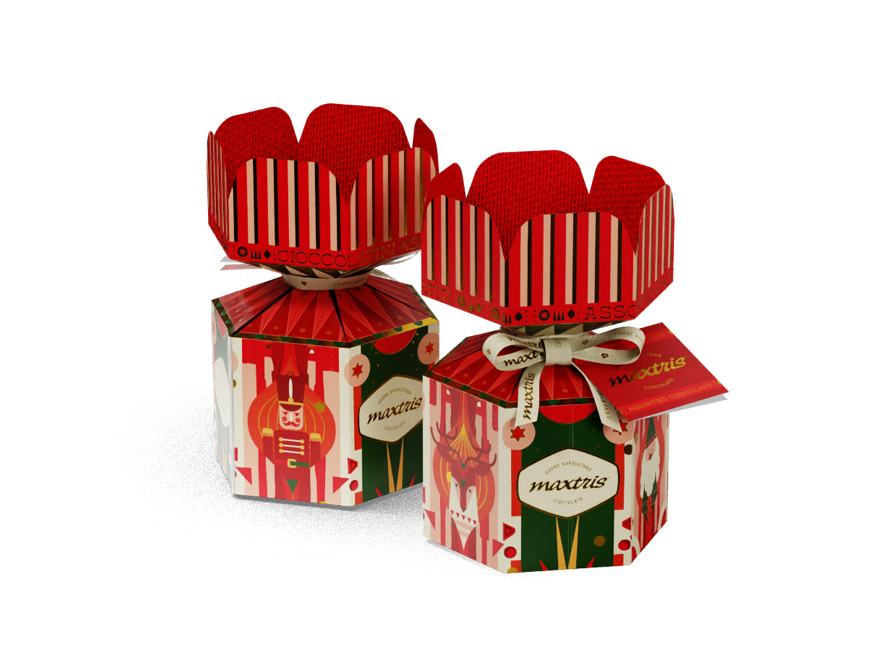 Maxtris mezza caramella natalizia 70gr con boule gusti assortiti