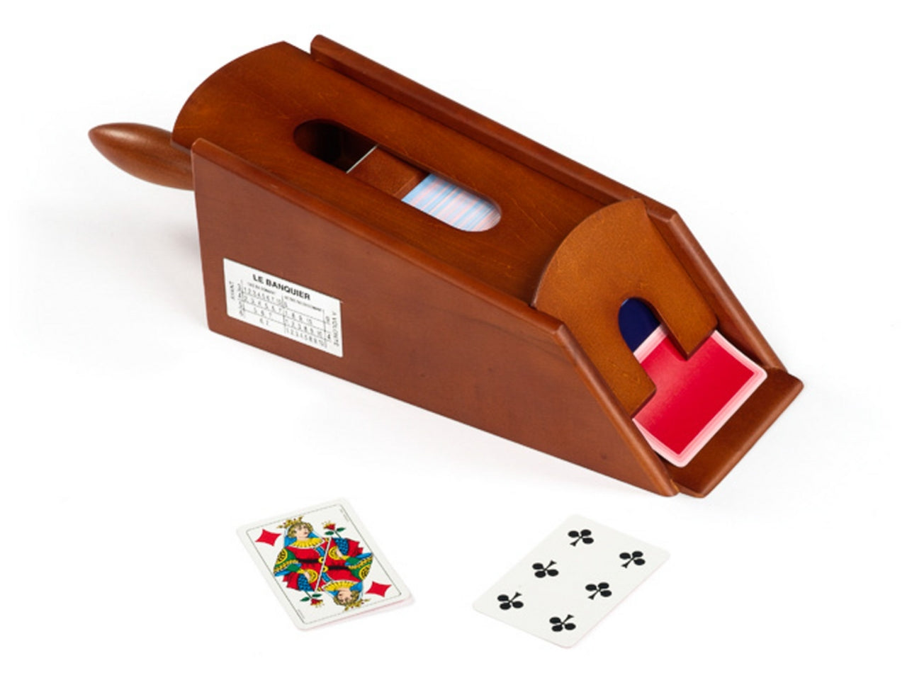 Sabot distributore di carte da gioco in legno mogano