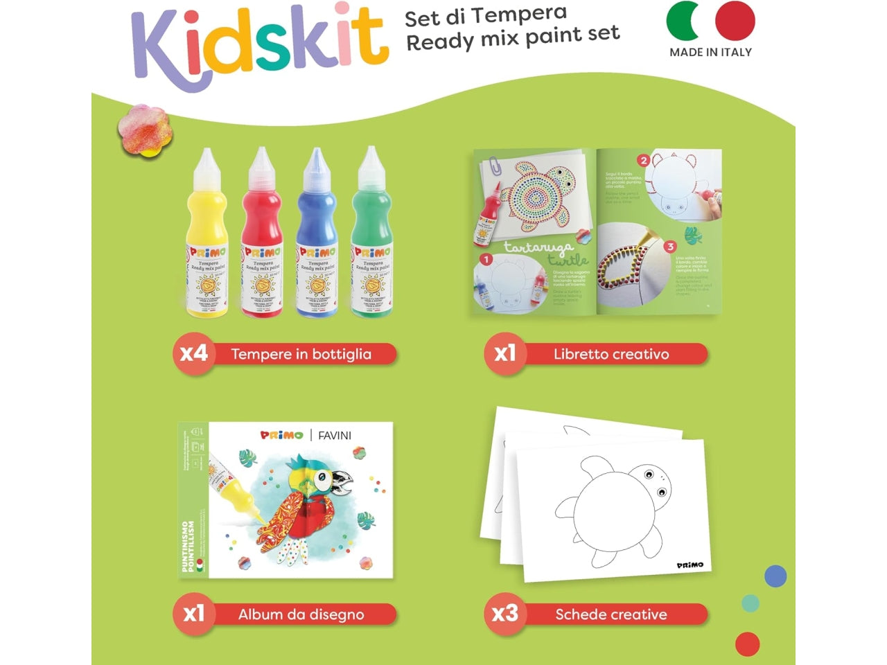 Primo kidskit set tempera puntinismo