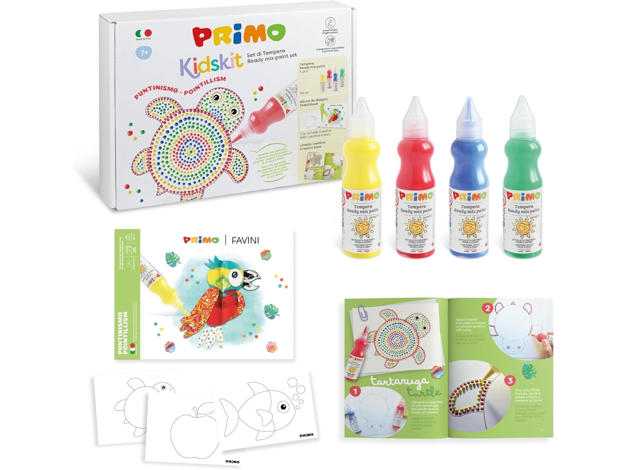 Primo kidskit set tempera puntinismo