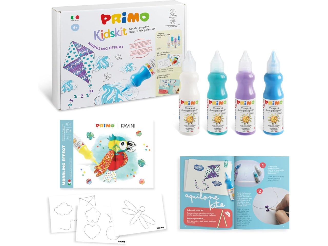 Primo kidskit set tempera marbling