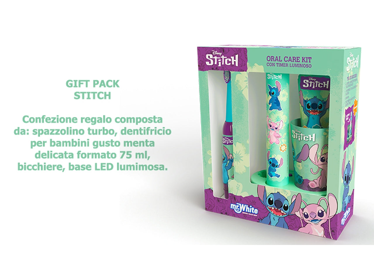 Stitch gift set con timer luminoso