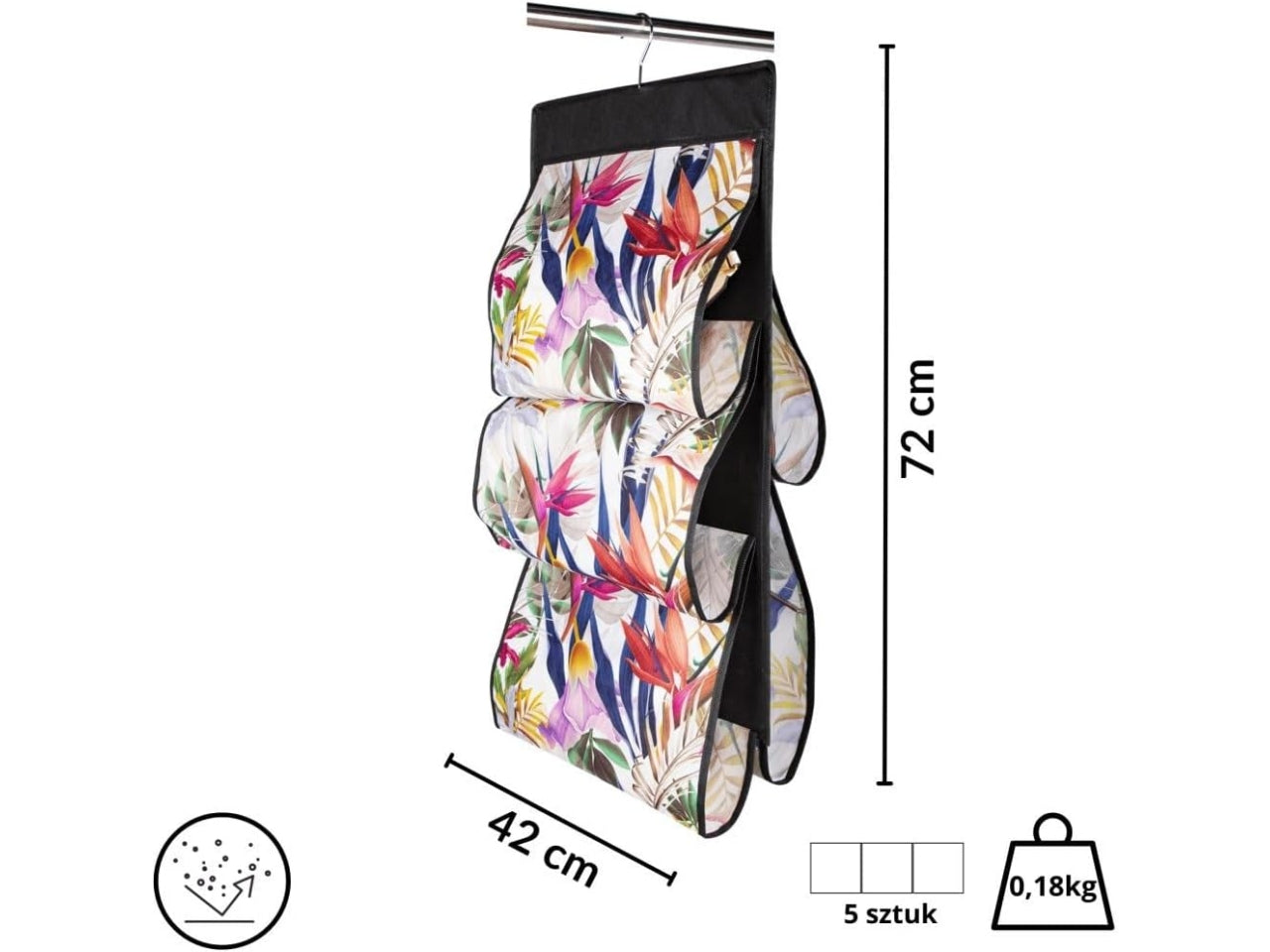 Floral beauty organizer 5 tasche 72x42cm