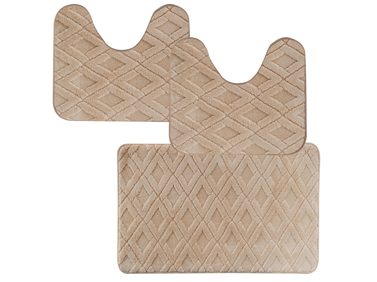 Jimmy parure tappeti bagno 3 pezzi beige