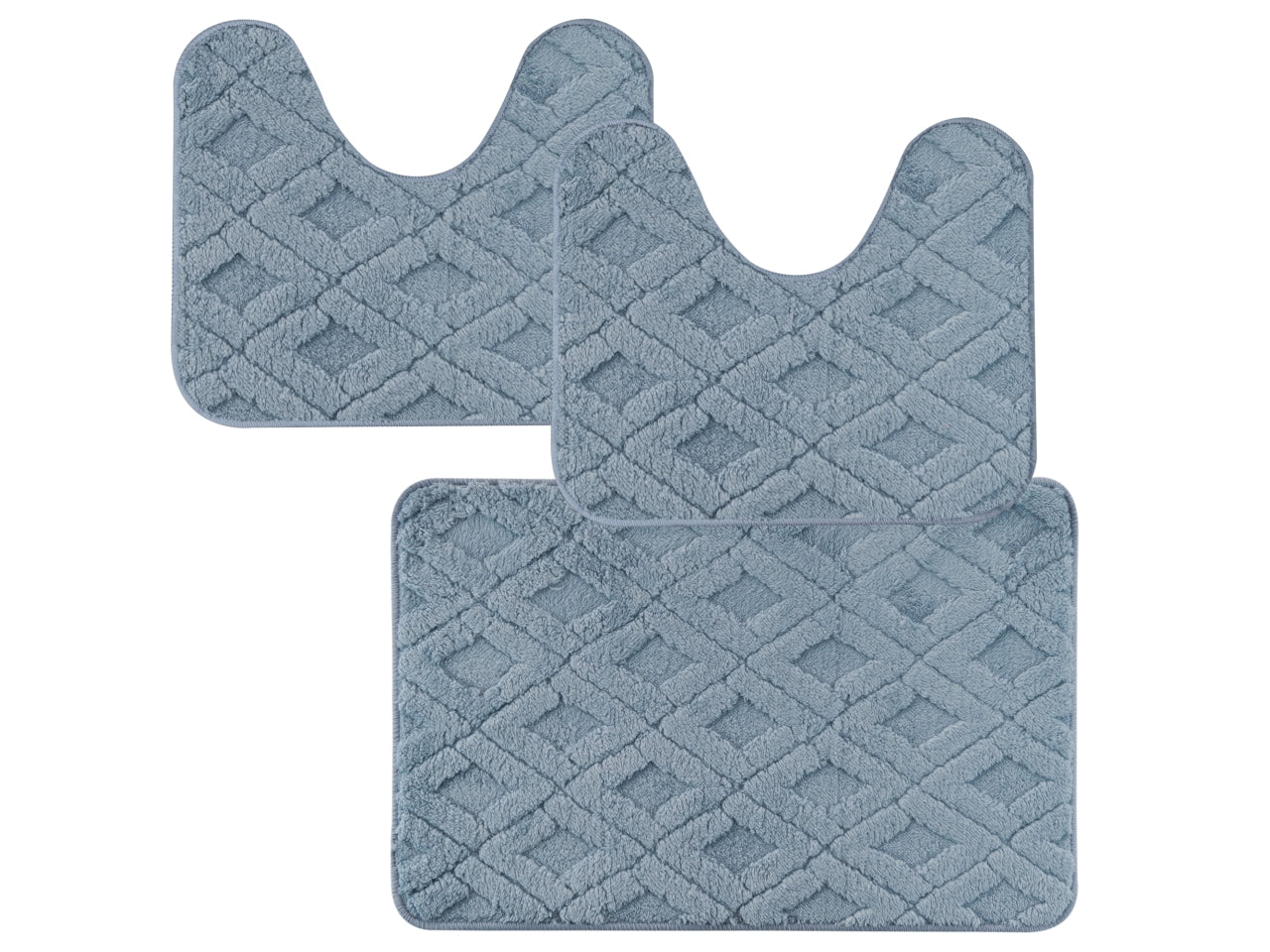 Jimmy parure tappeti bagno 3 pezzi azzurro