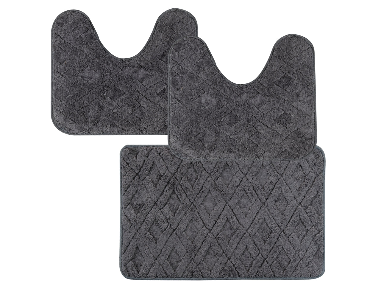 Jimmy parure tappeti bagno 3 pezzi grigio