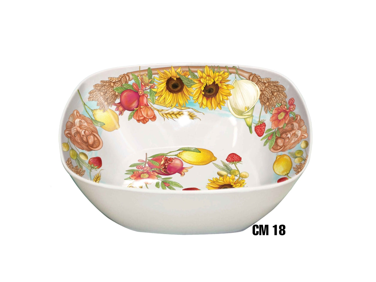 Terracotta cestino melamina quadrato 18cm