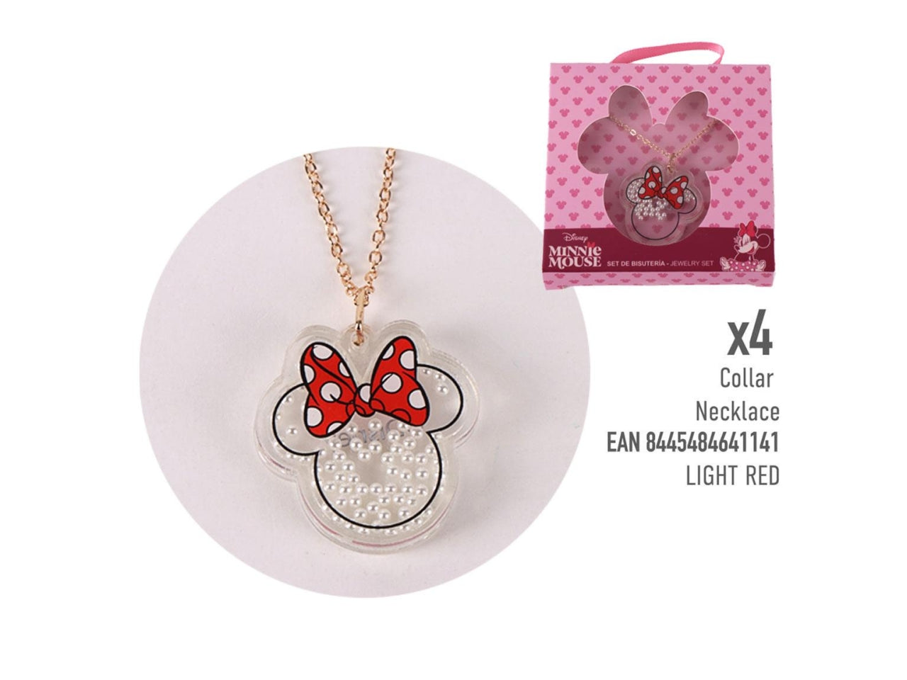 Minnie borsa trasparente con occhiali da sole e accessori per capelli