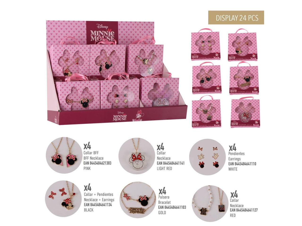 Minnie borsa trasparente con occhiali da sole e accessori per capelli