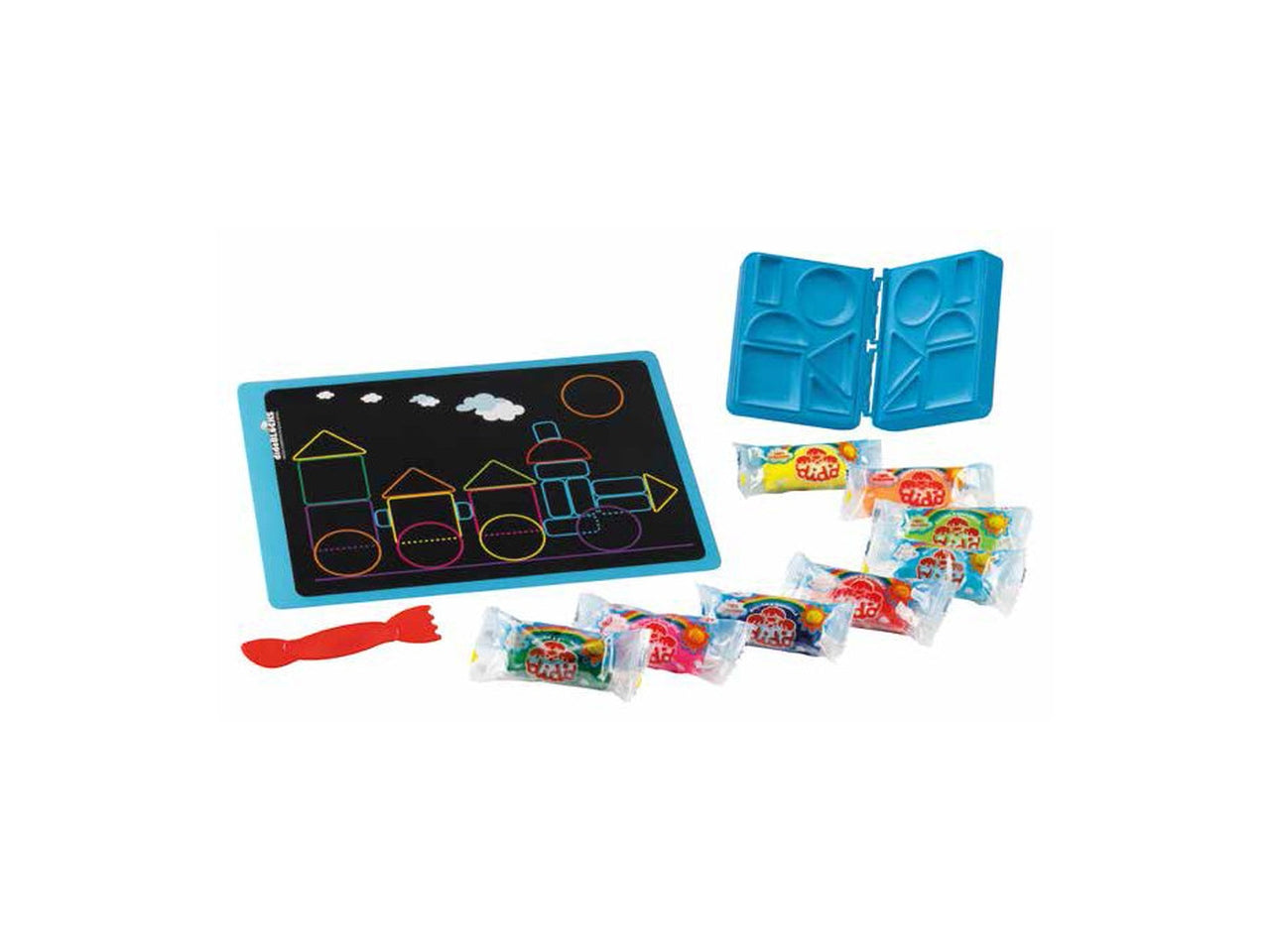 Pasta modellabile DidÃ² Blocks Trenino con maxiformina e baby tablet stampato