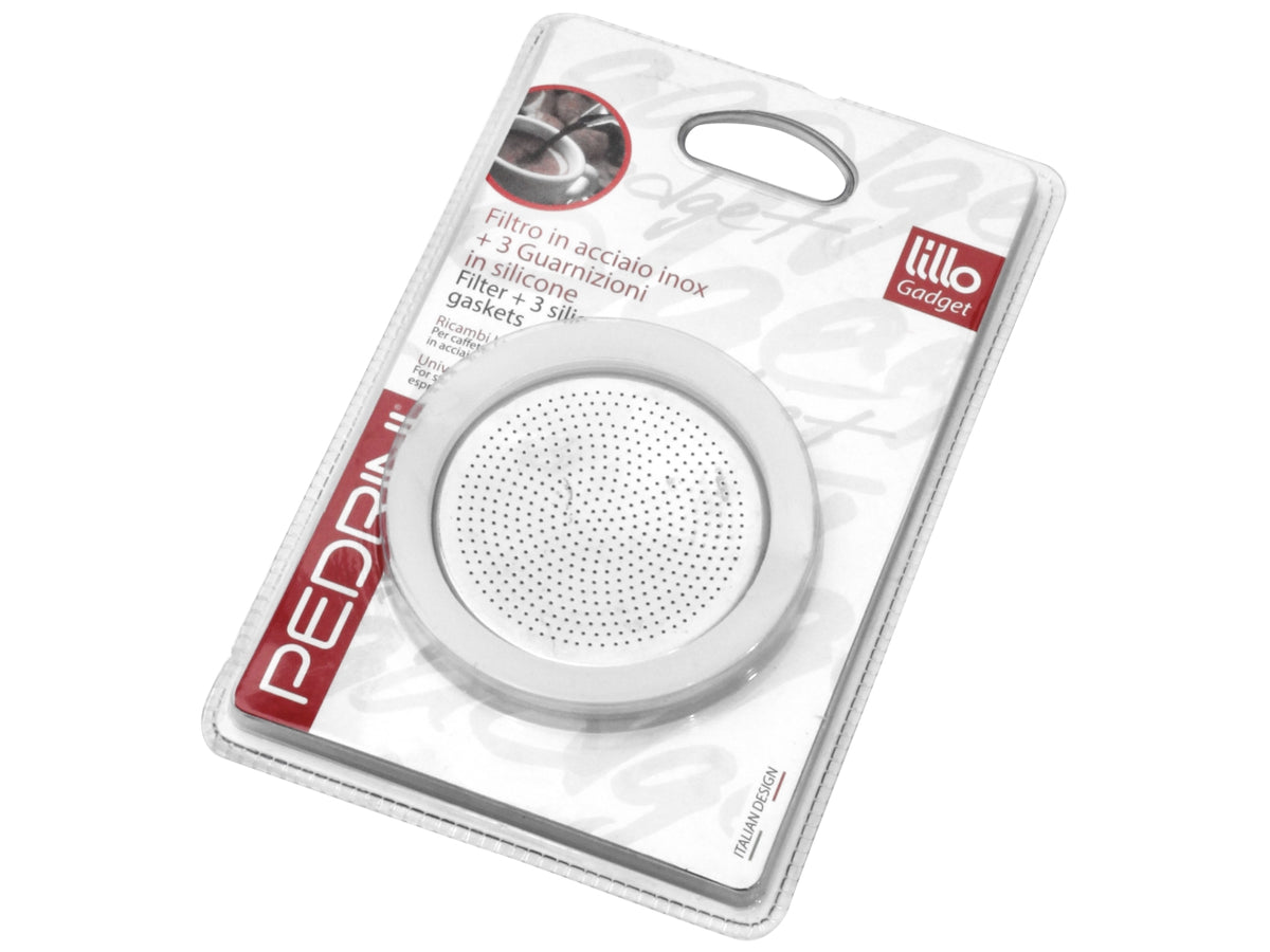 Ricambio 3 guarnizioni con filtro Steelmoka 2 tazza