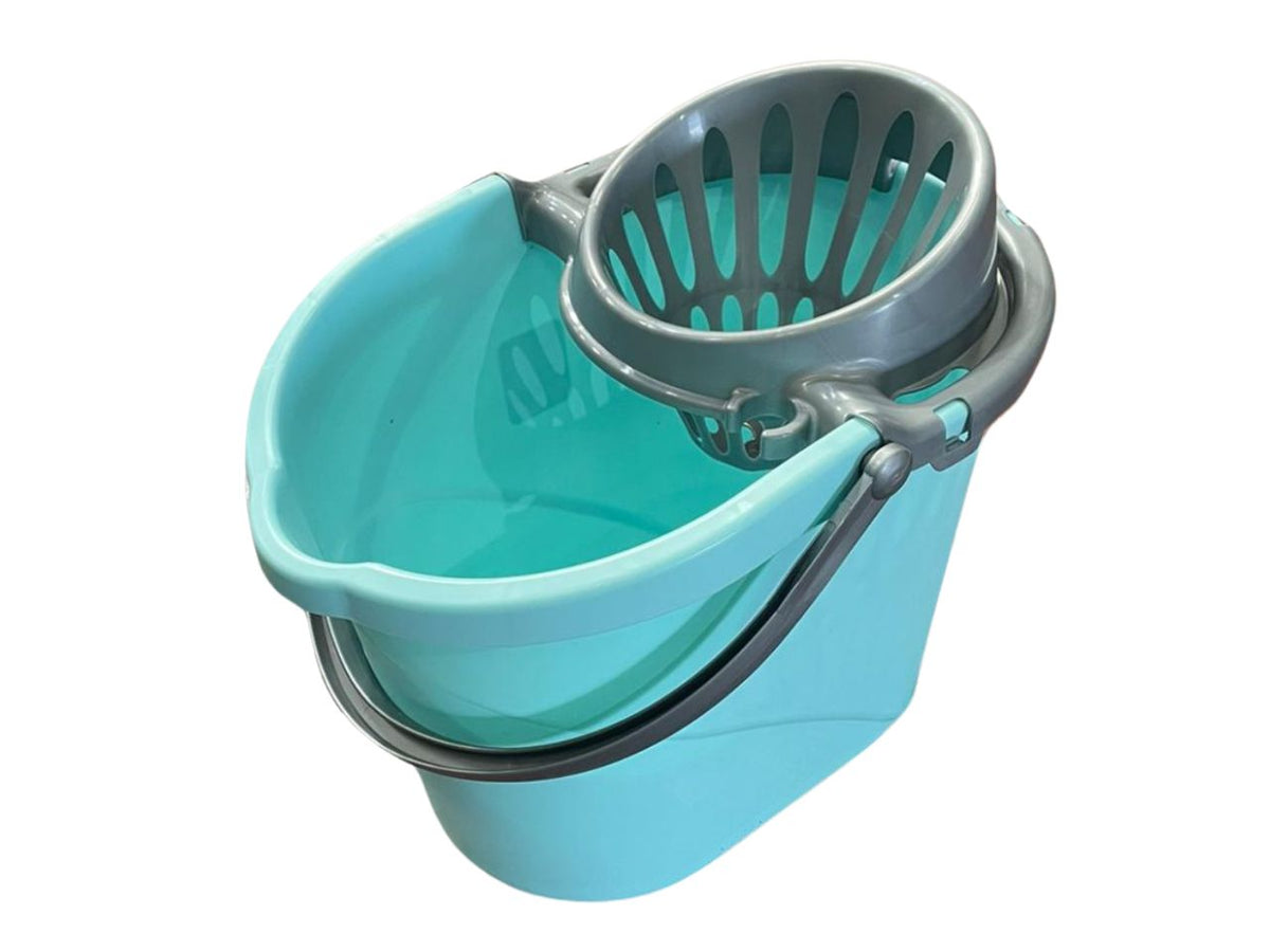 Secchio strizza-mop golden azzurro pastello
