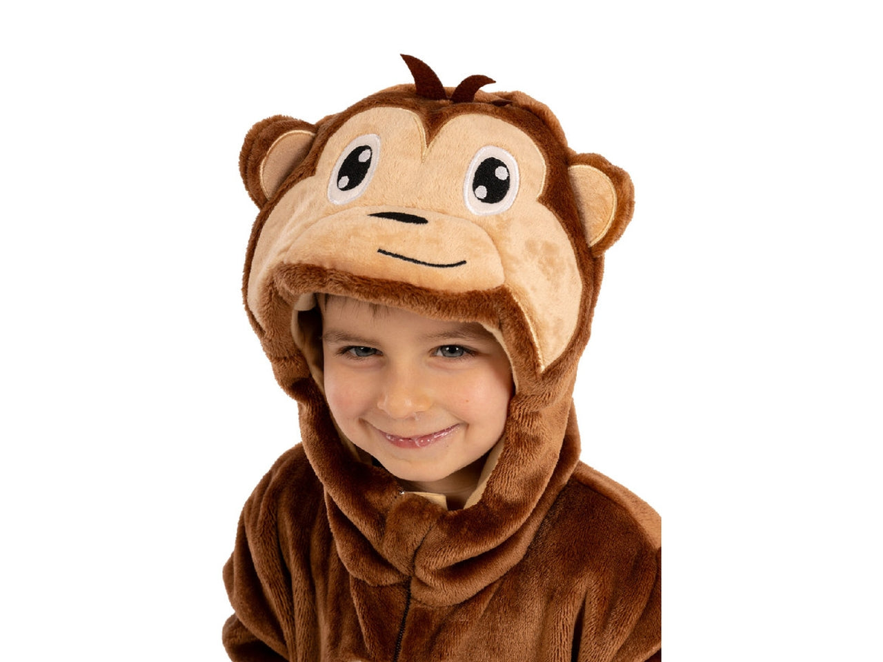 Costume scimmietta, tutina in pelliccetta con cappuccio taglia II 1-2anni