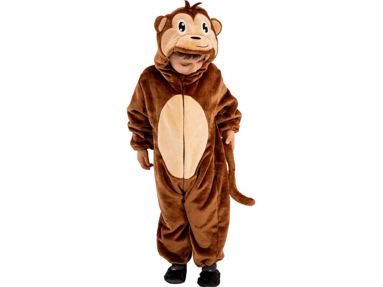 Costume scimmietta, tutina in pelliccetta con cappuccio taglia II 1-2anni